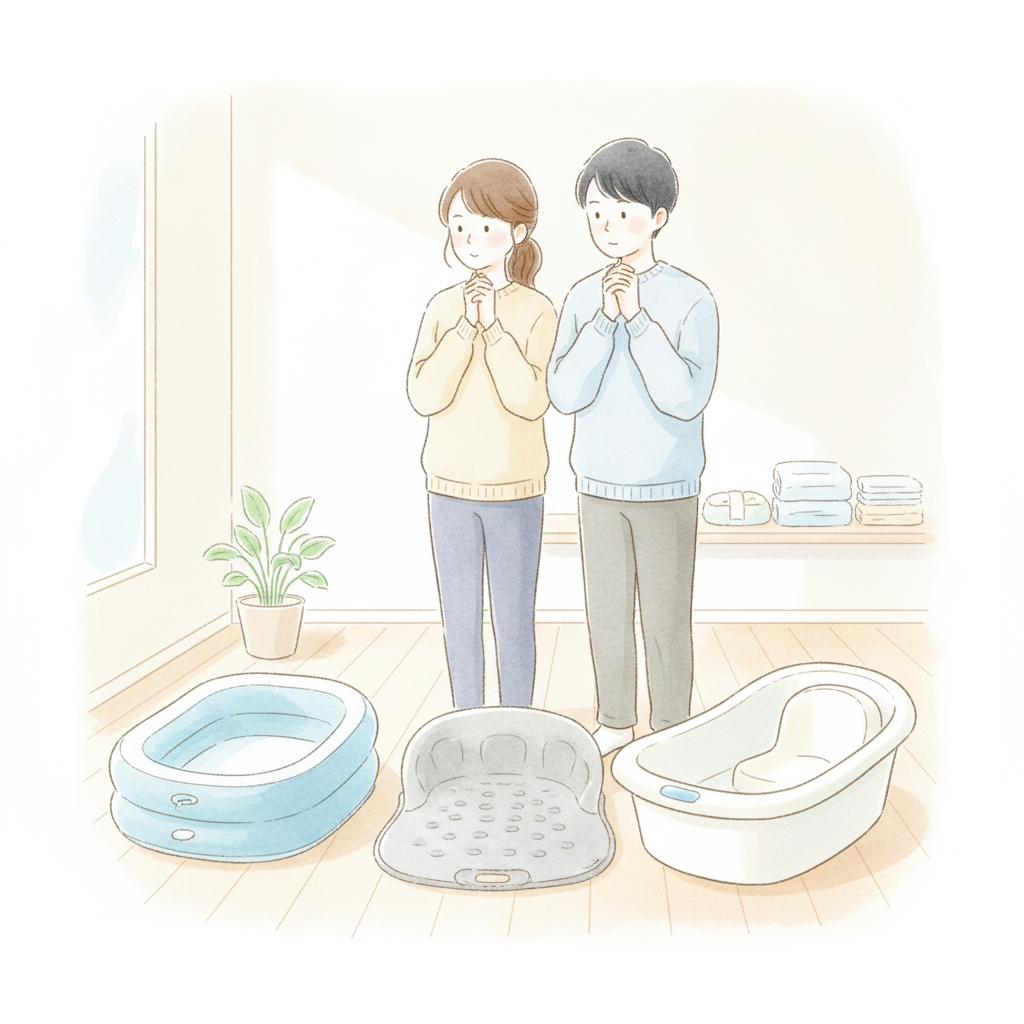 ベビーバスの種類で悩む新米夫婦