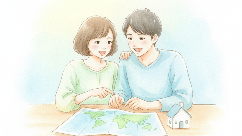 鹿児島への移住について、夫婦で話し合う様子