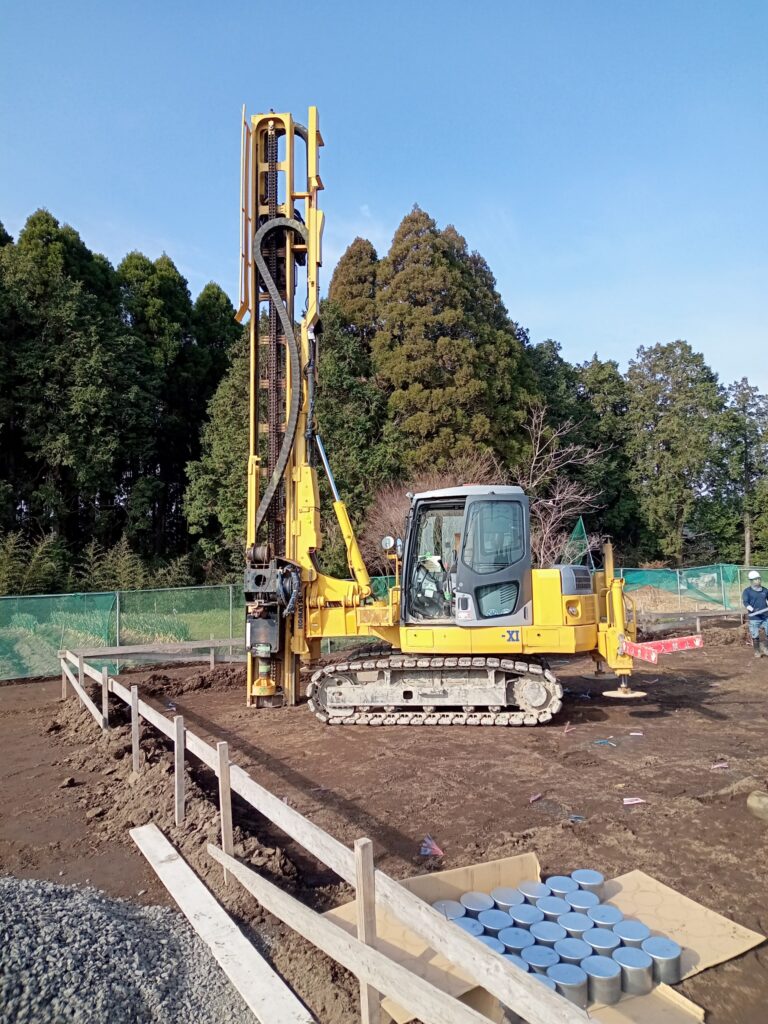 住友林業の家づくりで発生した地盤改良工事の様子