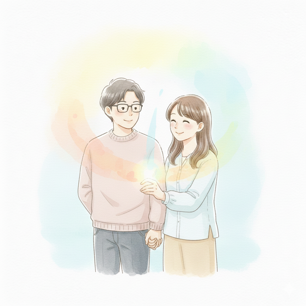 夫婦で家づくりの温度感を合わせている様子