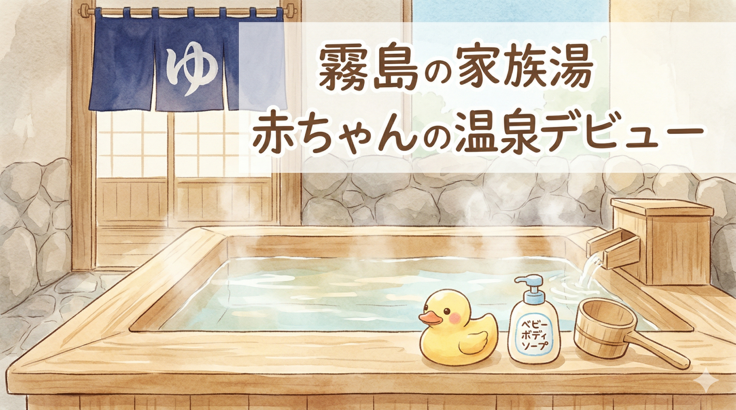霧島市の家族湯で赤ちゃんの温泉デビュー
