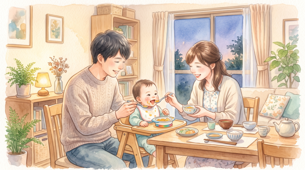 離乳食の時間を無理なく連携する夫婦
